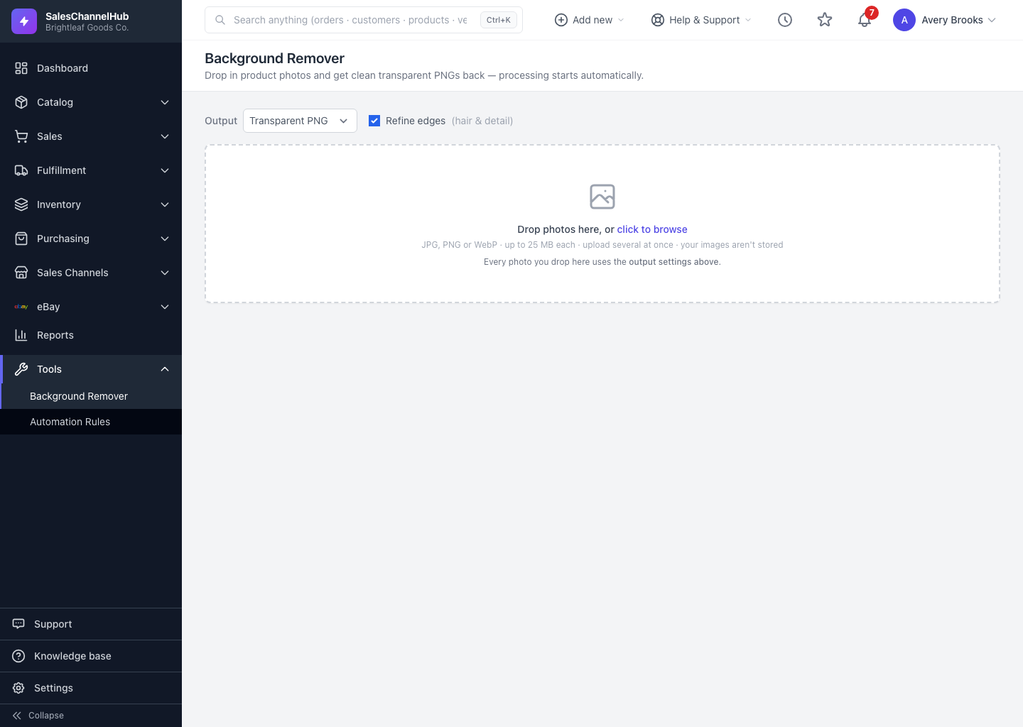 The Background Remover tool with uploaded photos