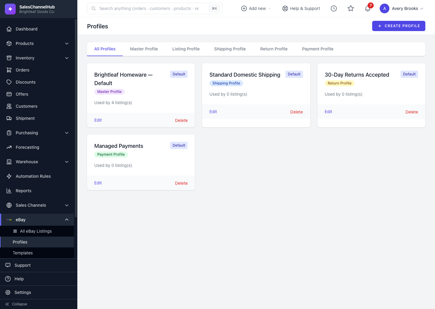Setting a default profile