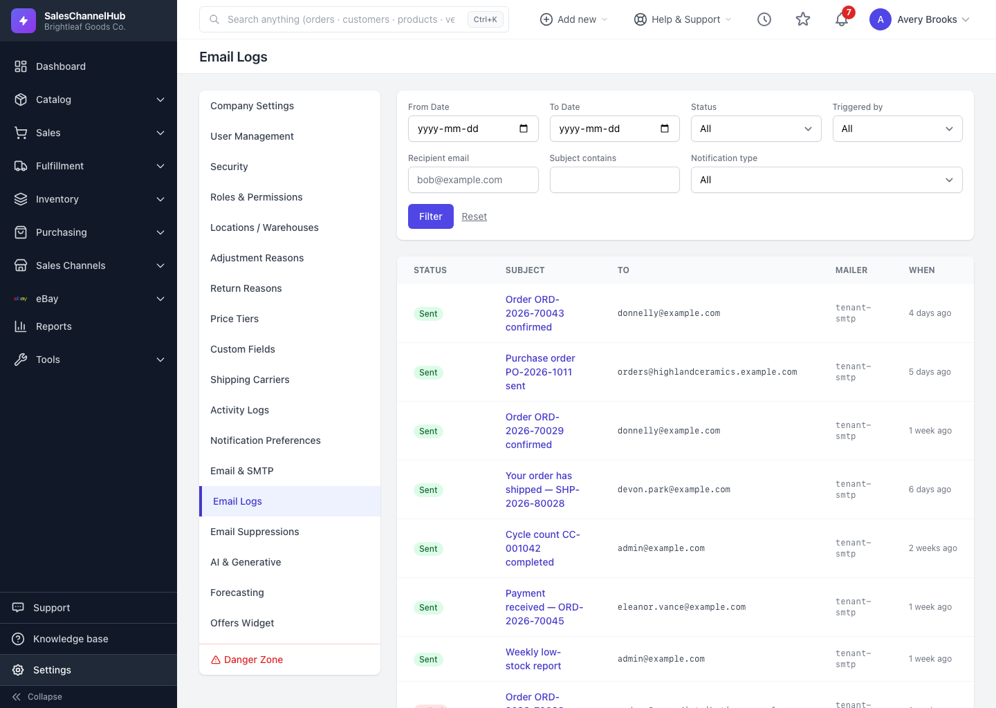 Diagnosing a missing email in the email log